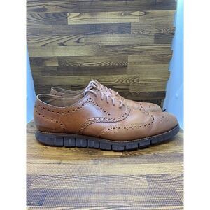 Mens Cole Haan Zerogrand Wingtip Oxford Shoes C29411 Brown Leather Size 11.5